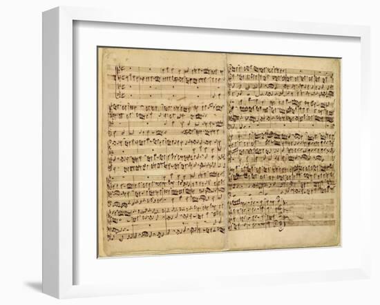 Pages from Score of the 'st. Matthew Passion', 1727-Johann Sebastian Bach-Framed Giclee Print