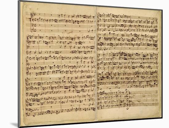 Pages from Score of the 'st. Matthew Passion', 1727-Johann Sebastian Bach-Mounted Giclee Print