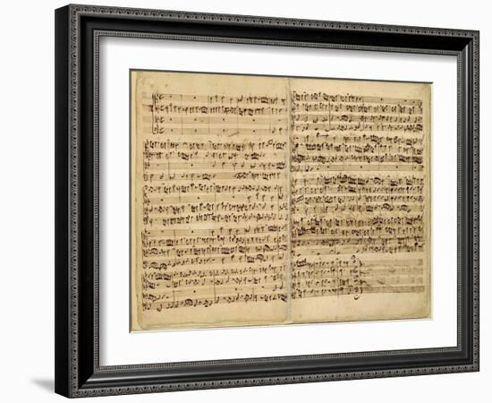 Pages from Score of the 'st. Matthew Passion', 1727-Johann Sebastian Bach-Framed Giclee Print