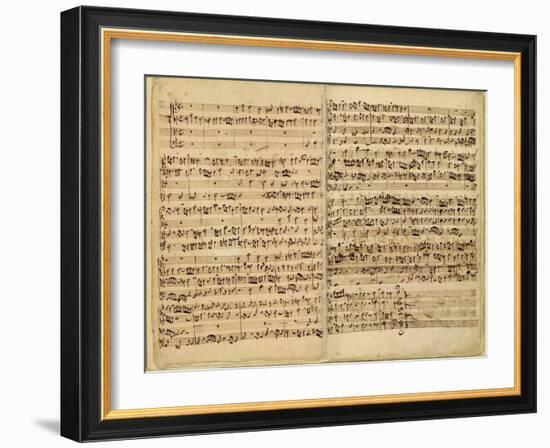 Pages from Score of the 'st. Matthew Passion', 1727-Johann Sebastian Bach-Framed Giclee Print