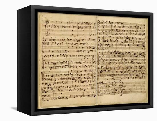 Pages from Score of the 'st. Matthew Passion', 1727-Johann Sebastian Bach-Framed Premier Image Canvas