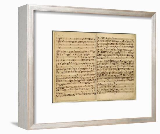 Pages from Score of the 'st. Matthew Passion', 1727-Johann Sebastian Bach-Framed Premium Giclee Print