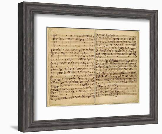 Pages from Score of the 'st. Matthew Passion', 1727-Johann Sebastian Bach-Framed Premium Giclee Print