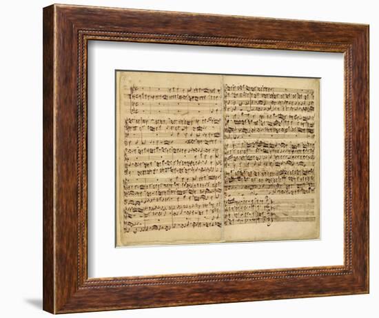 Pages from Score of the 'st. Matthew Passion', 1727-Johann Sebastian Bach-Framed Premium Giclee Print