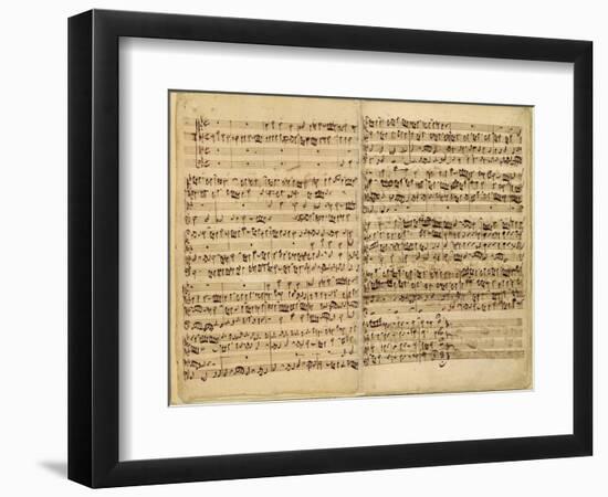 Pages from Score of the 'st. Matthew Passion', 1727-Johann Sebastian Bach-Framed Premium Giclee Print