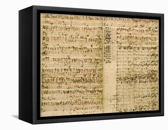 Pages from Score of the 'The Art of the Fugue', 1740S-Johann Sebastian Bach-Framed Premier Image Canvas
