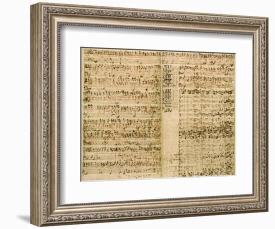 Pages from Score of the 'The Art of the Fugue', 1740S-Johann Sebastian Bach-Framed Giclee Print