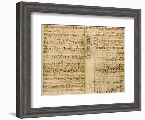 Pages from Score of the 'The Art of the Fugue', 1740S-Johann Sebastian Bach-Framed Giclee Print