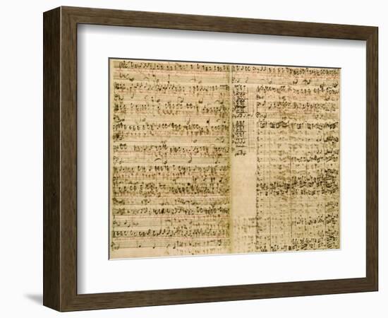 Pages from Score of the 'The Art of the Fugue', 1740S-Johann Sebastian Bach-Framed Giclee Print