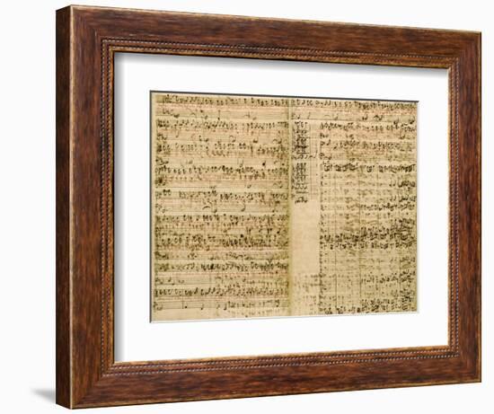 Pages from Score of the 'The Art of the Fugue', 1740S-Johann Sebastian Bach-Framed Giclee Print