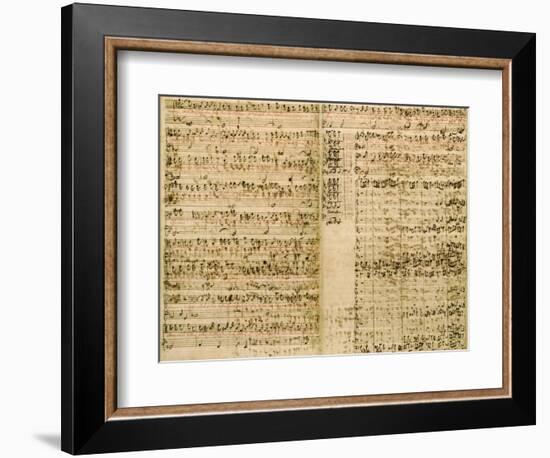 Pages from Score of the 'The Art of the Fugue', 1740S-Johann Sebastian Bach-Framed Giclee Print