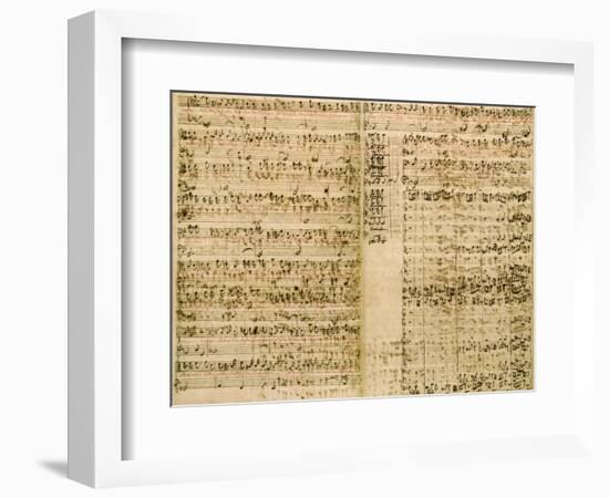 Pages from Score of the 'The Art of the Fugue', 1740S-Johann Sebastian Bach-Framed Giclee Print