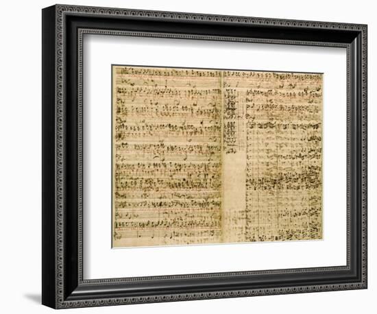 Pages from Score of the 'The Art of the Fugue', 1740S-Johann Sebastian Bach-Framed Giclee Print