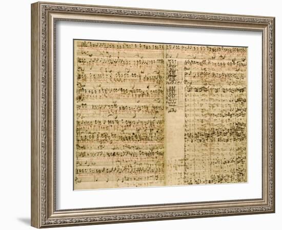 Pages from Score of the 'The Art of the Fugue', 1740S-Johann Sebastian Bach-Framed Giclee Print