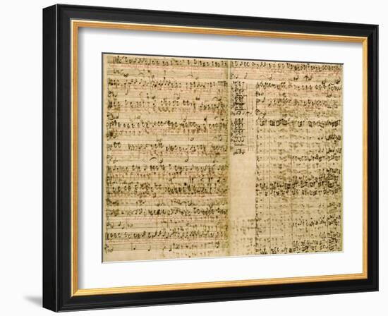 Pages from Score of the 'The Art of the Fugue', 1740S-Johann Sebastian Bach-Framed Giclee Print