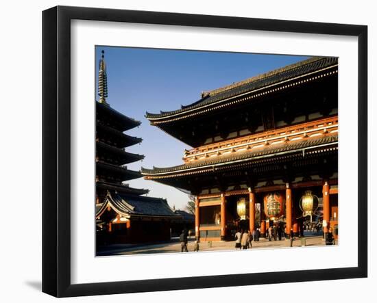 Pagoda and Gate of Sensoji Temple, Asakusa, Tokyo, Japan-null-Framed Photographic Print