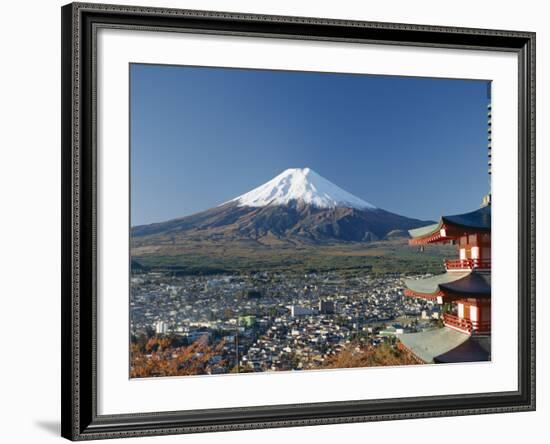 Pagoda and Mount Fuji, Honshu, Japan-null-Framed Photographic Print