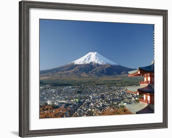 Pagoda and Mount Fuji, Honshu, Japan-null-Framed Photographic Print