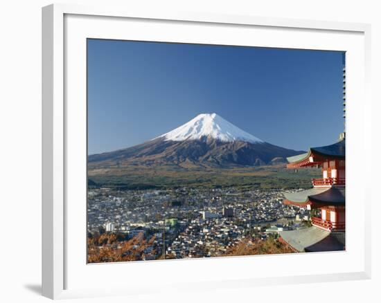 Pagoda and Mount Fuji, Honshu, Japan-null-Framed Photographic Print