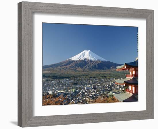 Pagoda and Mount Fuji, Honshu, Japan-null-Framed Photographic Print