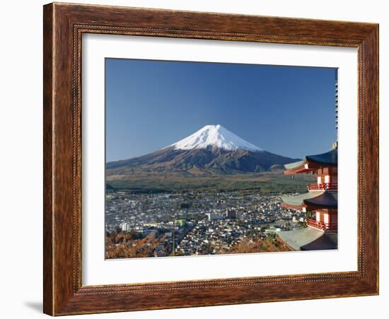 Pagoda and Mount Fuji, Honshu, Japan-null-Framed Photographic Print