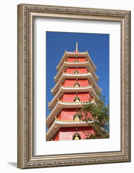 Pagoda at Ten Thousand Buddhas Monastery, Shatin, New Territories, Hong Kong, China, Asia-Ian Trower-Framed Photographic Print