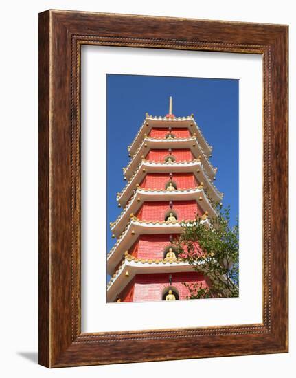 Pagoda at Ten Thousand Buddhas Monastery, Shatin, New Territories, Hong Kong, China, Asia-Ian Trower-Framed Photographic Print