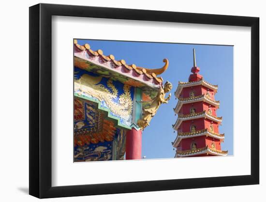 Pagoda at Ten Thousand Buddhas Monastery, Shatin, New Territories, Hong Kong, China, Asia-Ian Trower-Framed Photographic Print