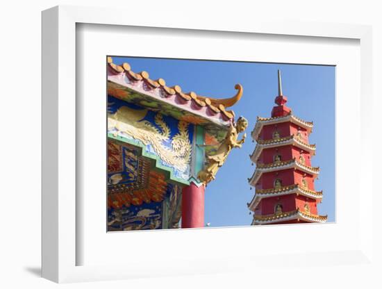 Pagoda at Ten Thousand Buddhas Monastery, Shatin, New Territories, Hong Kong, China, Asia-Ian Trower-Framed Photographic Print