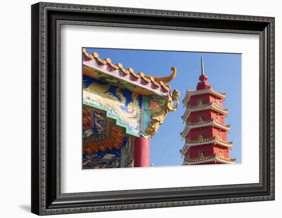 Pagoda at Ten Thousand Buddhas Monastery, Shatin, New Territories, Hong Kong, China, Asia-Ian Trower-Framed Photographic Print