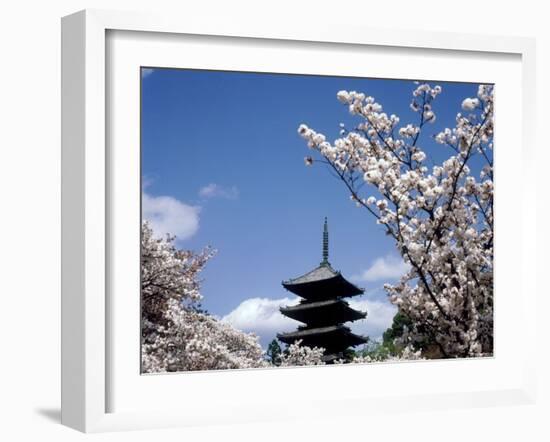 Pagoda & Cherry Blossoms, Kyoto, Japan-null-Framed Photographic Print