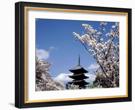 Pagoda & Cherry Blossoms, Kyoto, Japan-null-Framed Photographic Print