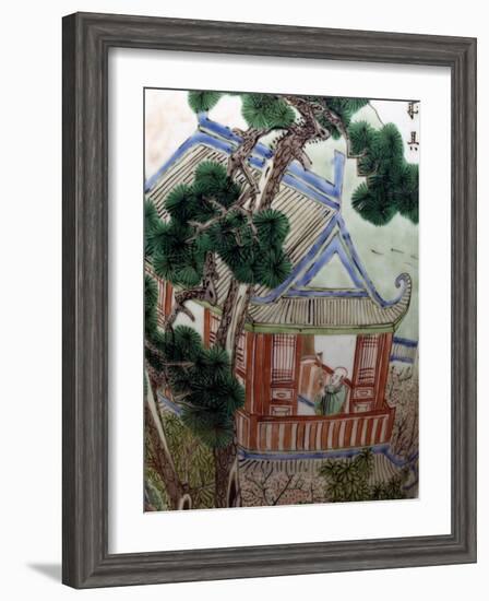 Pagoda in a Garden, Famille Verte-null-Framed Giclee Print
