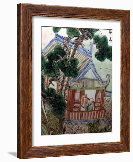 Pagoda in a Garden, Famille Verte-null-Framed Giclee Print