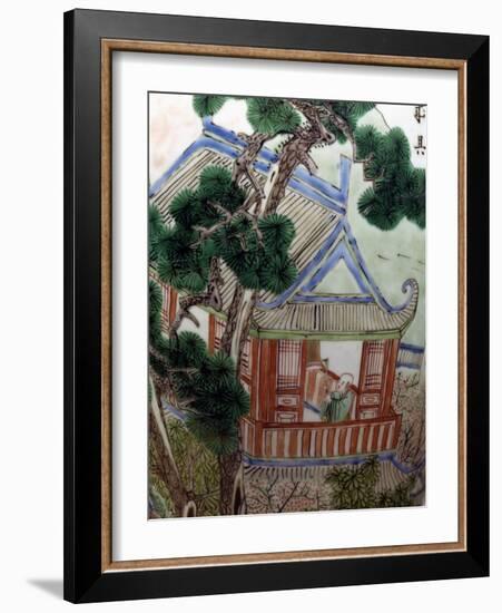 Pagoda in a Garden, Famille Verte-null-Framed Giclee Print