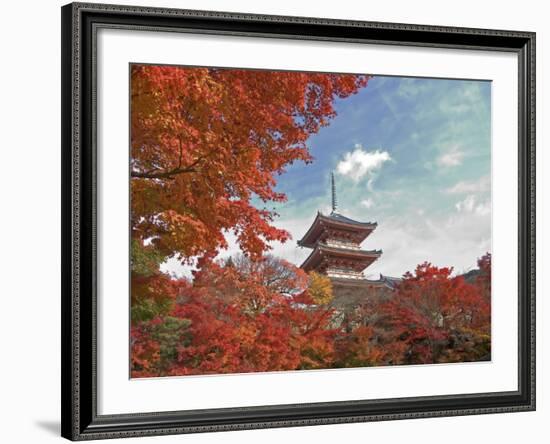 Pagoda in Autumn Color, Kyoto, Japan-Shin Terada-Framed Photographic Print