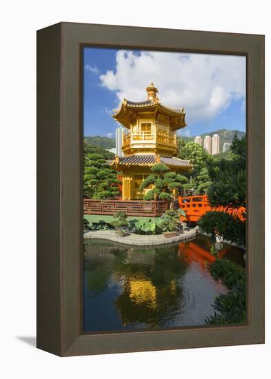 Pagoda in Nan Lian Garden at Chi Lin Nunnery, Diamond Hill, Kowloon, Hong Kong, China, Asia-Ian Trower-Framed Premier Image Canvas