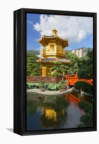 Pagoda in Nan Lian Garden at Chi Lin Nunnery, Diamond Hill, Kowloon, Hong Kong, China, Asia-Ian Trower-Framed Premier Image Canvas