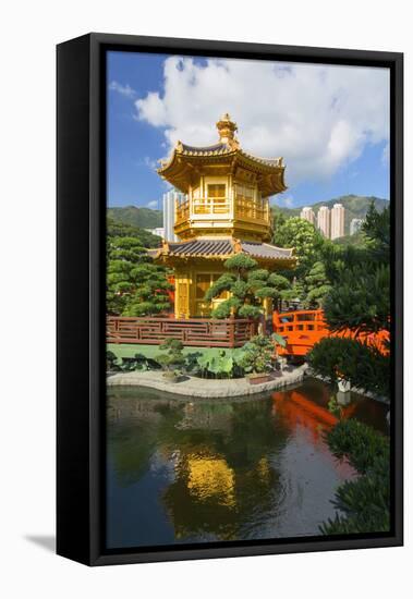 Pagoda in Nan Lian Garden at Chi Lin Nunnery, Diamond Hill, Kowloon, Hong Kong, China, Asia-Ian Trower-Framed Premier Image Canvas