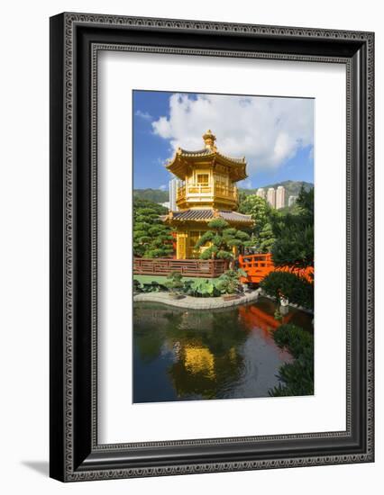 Pagoda in Nan Lian Garden at Chi Lin Nunnery, Diamond Hill, Kowloon, Hong Kong, China, Asia-Ian Trower-Framed Photographic Print