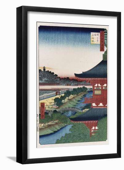 Pagoda of Zojoji, Akabane', from the Series 'One Hundred Views of Famous Places in Edo'-Ando Hiroshige-Framed Giclee Print