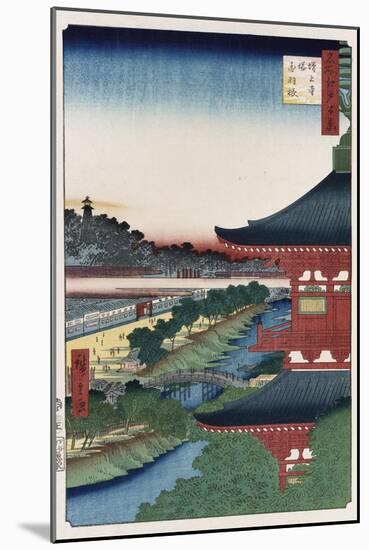Pagoda of Zojoji, Akabane', from the Series 'One Hundred Views of Famous Places in Edo'-Ando Hiroshige-Mounted Giclee Print