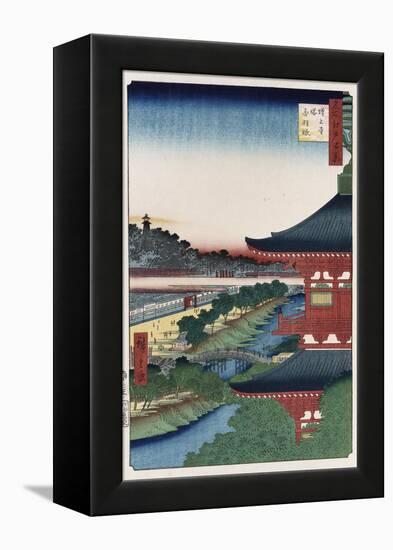 Pagoda of Zojoji, Akabane', from the Series 'One Hundred Views of Famous Places in Edo'-Ando Hiroshige-Framed Premier Image Canvas