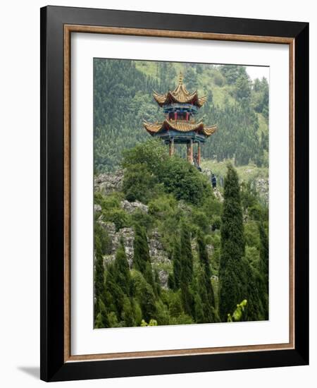 Pagoda on Hillside Outside Kunming, Kunming, Yunnan, China-Porteous Rod-Framed Photographic Print