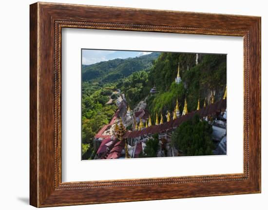 Pagodas and Stairs Leading to Pindaya Cave, Shan State, Myanmar-Keren Su-Framed Photographic Print