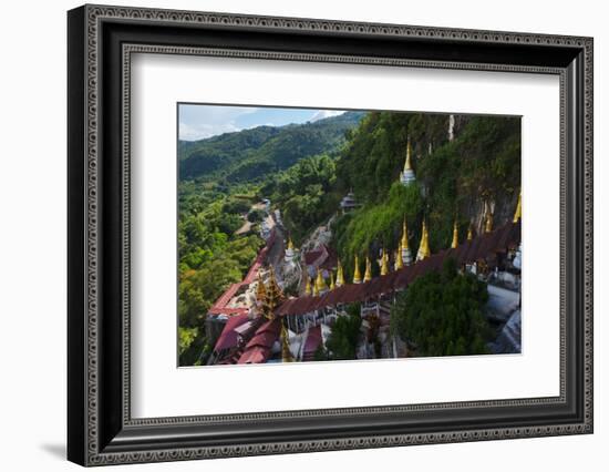 Pagodas and Stairs Leading to Pindaya Cave, Shan State, Myanmar-Keren Su-Framed Photographic Print