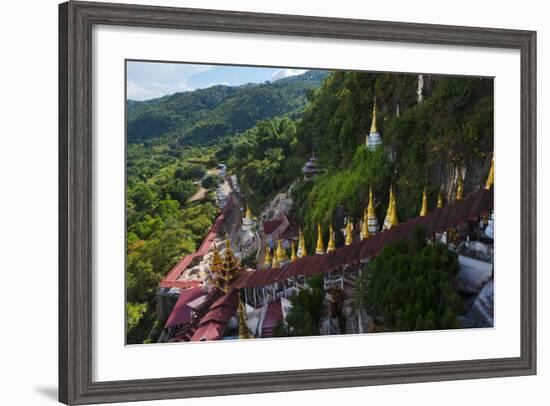 Pagodas and Stairs Leading to Pindaya Cave, Shan State, Myanmar-Keren Su-Framed Photographic Print