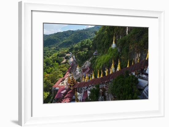 Pagodas and Stairs Leading to Pindaya Cave, Shan State, Myanmar-Keren Su-Framed Photographic Print