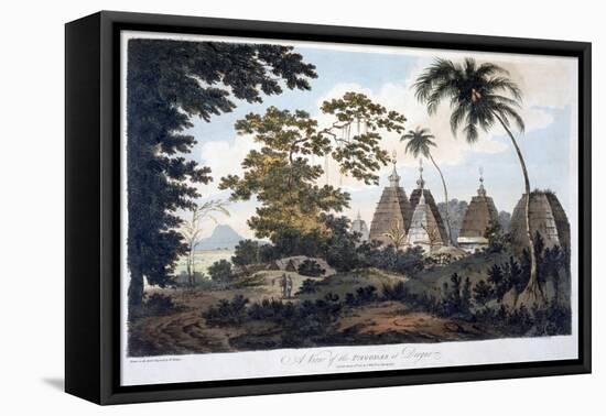 Pagodas at Deogur, 1787 (Aquatint)-William Hodges-Framed Premier Image Canvas