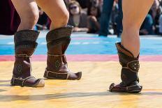 The Fighters in National Boots are Ready to Mongolian Wrestling.-Paha_L-Photographic Print